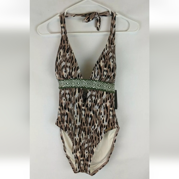 Vince Camuto Feline Halter One Piece, Multi, Women's 10 - Picture 1 of 3